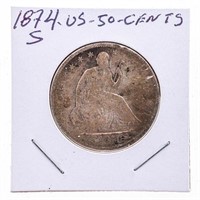 1874 (S) USA Silver 50 cents