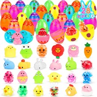 28 Pack Prefilled Easter Eggs with Squishies