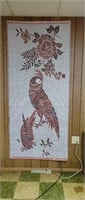 2 Large Decomat Braided Vinyl Parrot Wall Hangings