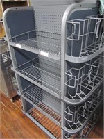 Large Magazine Rolling Rack w/Pegboard & Shelf Sid