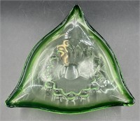 MCM Green Art Glass Dish