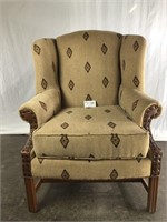 Beige CHair with Brown Accents