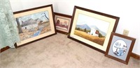 4 Wall Pictures (2 signed Ken Yarborough)
