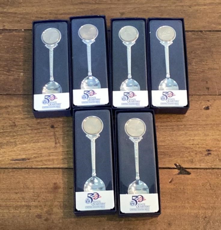 (6) 50 State Quarters collector spoons