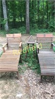 (2) Wooden Outdoor Loungers