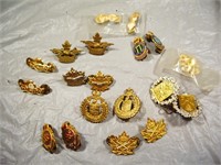 CANADIAN SINGLE AND PAIRED COLLAR BADGES