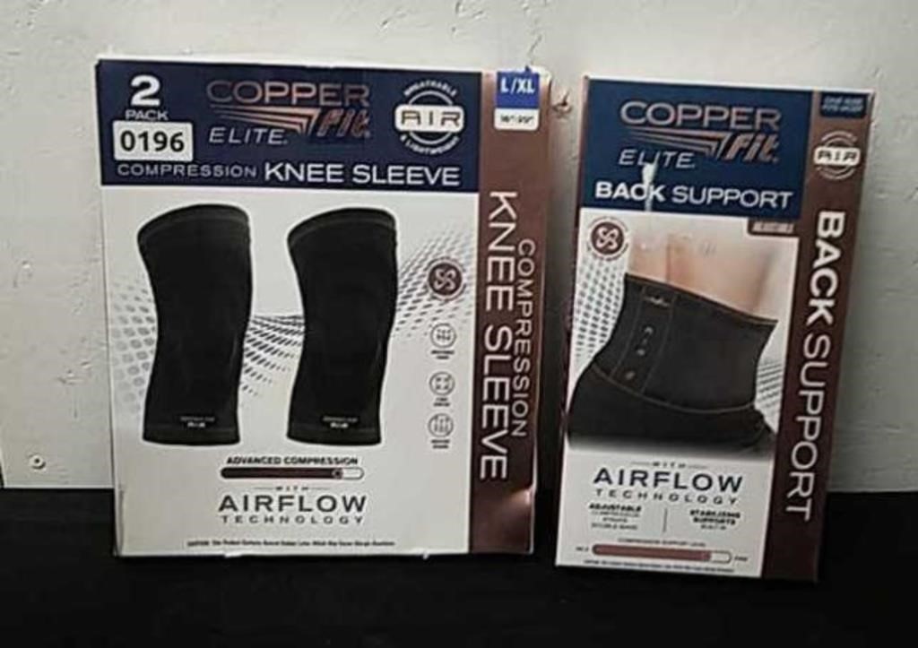 L/xl 16-20 in Copper Fit Elite compression knee