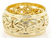14K Yellow Gold Plated Silver Byzantine Band Ring