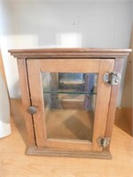 Antique wood and glass countertop show case,