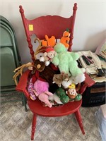 Chair and Stuffed Animals
