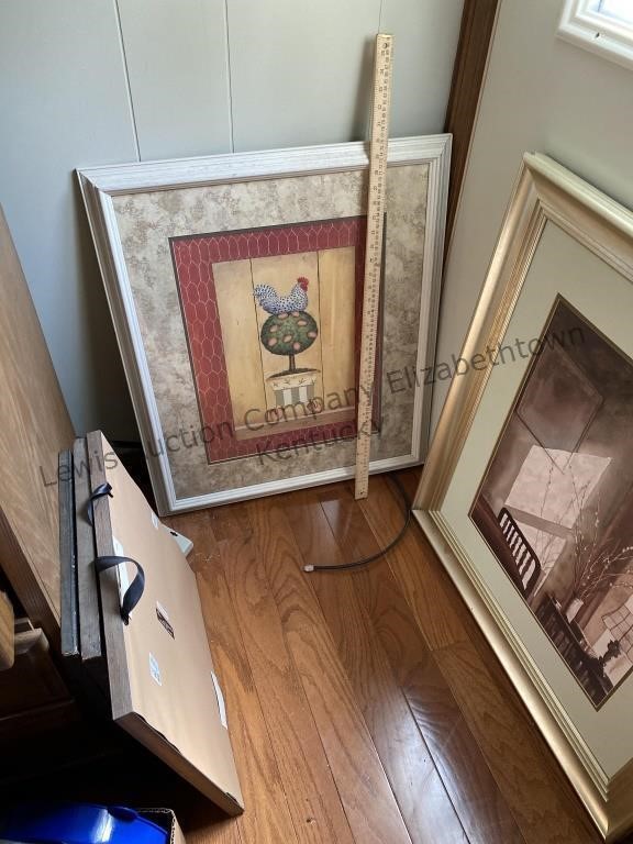 Assortment of framed pictures and mirrors