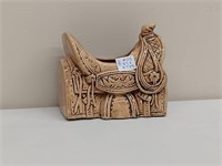 VINTAGE CERAMIC SADDLE PLANTER 5.5" X 3.5" X 5"