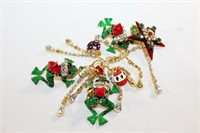 Lunch at the Ritz - Mistletoads -Christmas Earring