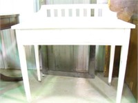Painted Rectangular White Table with Drawer