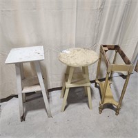 Three vintage project plant stands