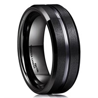 King Will Classic 8mm Mens Black Tungsten Carbide