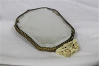 An Antique Jade Inlaid With Bone Chinese Mirror