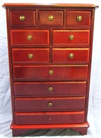 TALL 11 DRAWER JEWELRY CHEST ARMOIRE