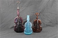 Vtg Antique Violin/ Celle Shaped Bottles