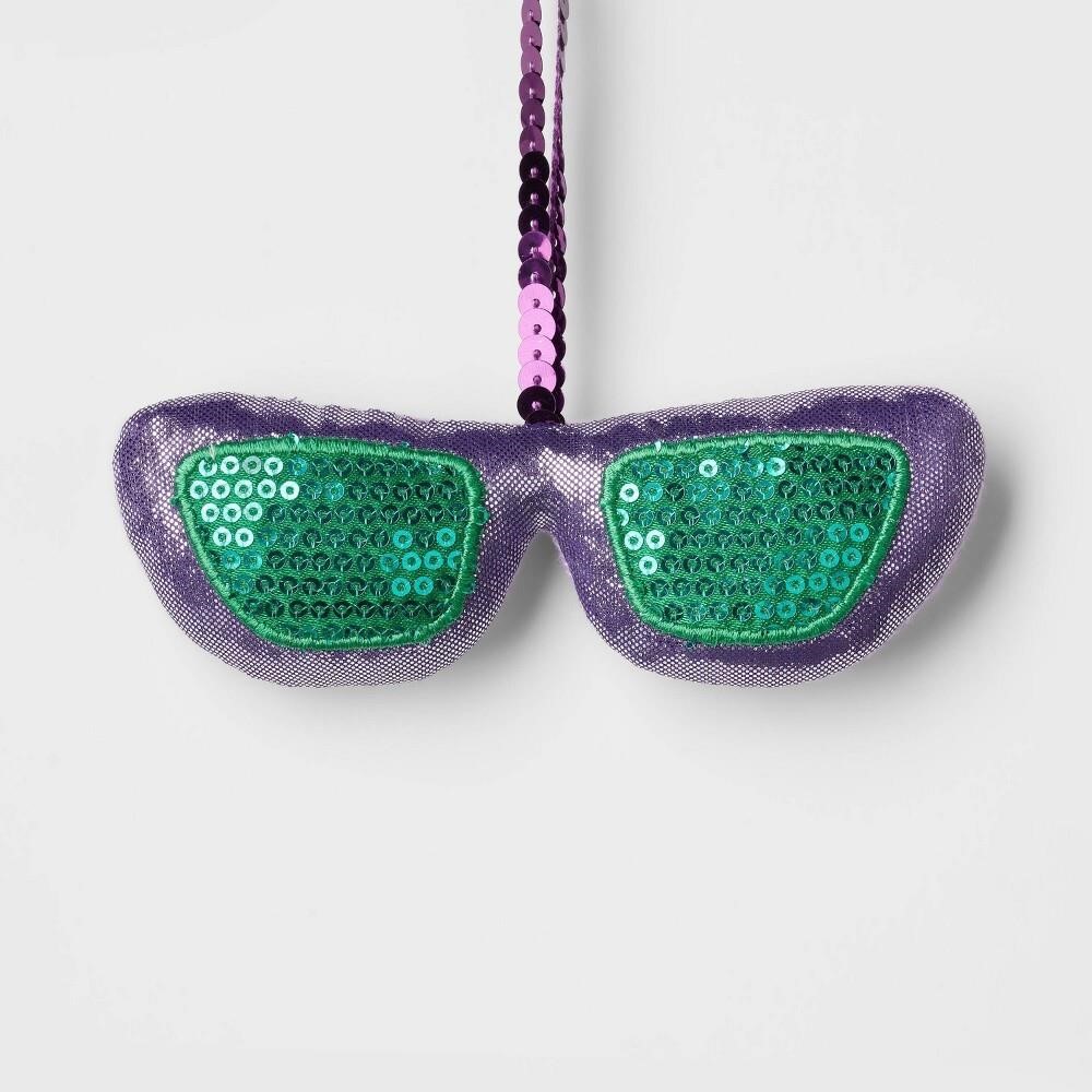 $3  Sequined Sunglasses Ornament - Wondershop