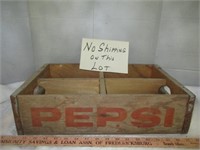 Vintage Pepsi Cola Wood 6 Pack Bottle Crate