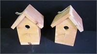 (2) Pine Hand Made Bird Houses