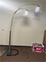 Huge Brass 4 Light Curved Floor Lamp