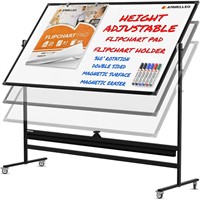 Mobile Whiteboard - 96x46 Large Height Adjust 360°
