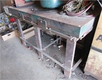 Steel welding bench. Measures 36.25" H x 60" W x