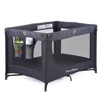 Pamo Babe Portable Crib with Mattress (Black)