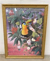 Gilt Framed Parrot Jungle Print