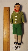 3” x 8” Vintage Hand Made Boy Doll From Ireland.