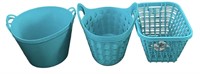Teal Plastic Storage Baskets