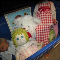 BOX OF DOLLS & TOYS