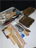 VARIOUS KITCHEN UTENSILS AND PLATES