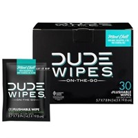 (3 pack)Dude Wipes Mint Chill On-The-Go Flushable