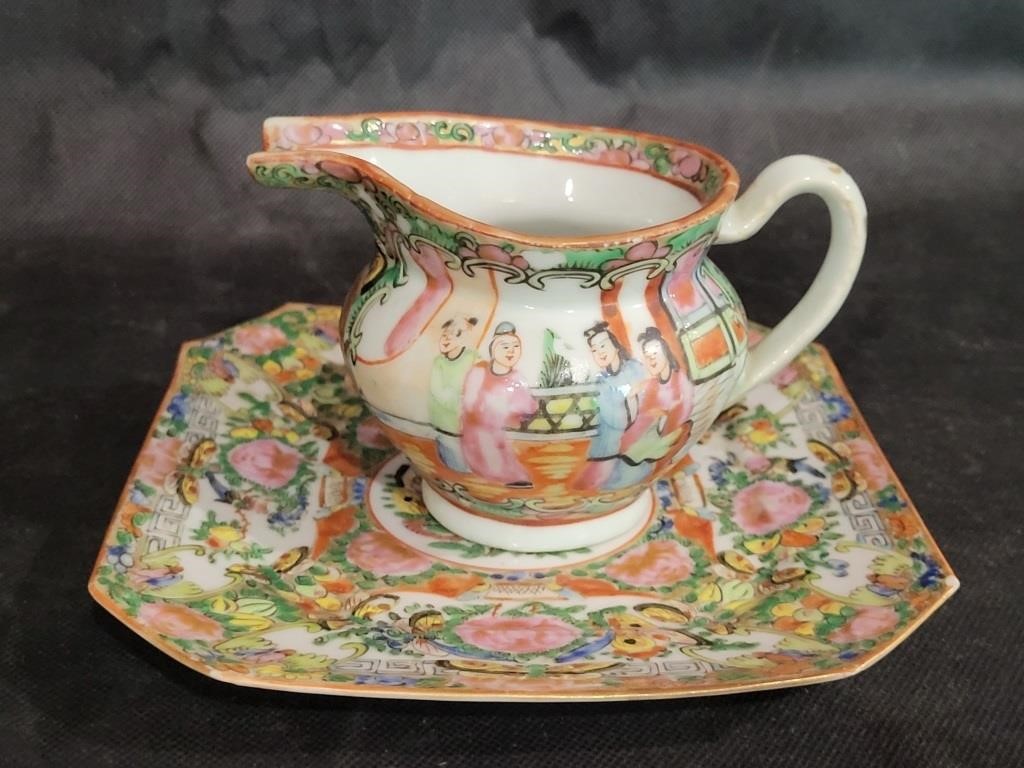 VTG Chinese Porcelain Creamer & Plate