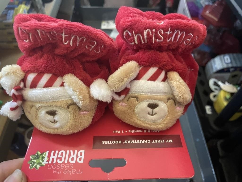 MY FIRST CHRISTMAS baby booties and small stockin