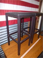 Pair of Metal Frame Contemporary Bar Stools