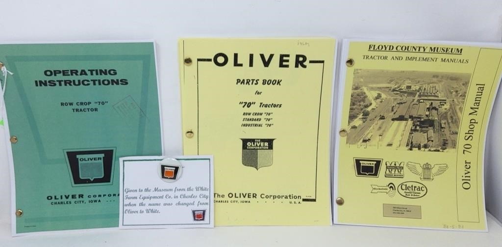 Oliver "70" Operating Instruction Manuals