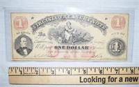 1862 1 DOLLAR VIRGINIA TREASURY NOTE