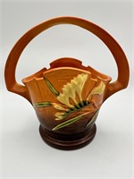 Vintage Roseville Brown Freesia Basket