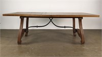 Large Dining Table with Metal Base