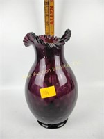 Amethyst glass thumbprint optic vase