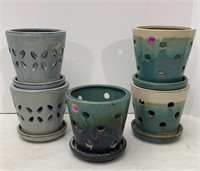 Glazed Pottery Orchid Planters