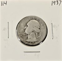 1937 90% Silver Washington Quarter
