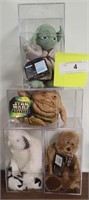 4 NEW STAR WARS BEANIE BABIES