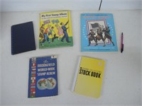 STAMP COLLECTOR BOOKS & ALBUM W/ STAMPS