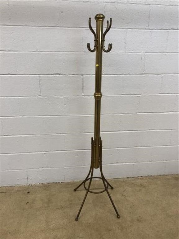 Vtg. Plated Brass Clothes Tree