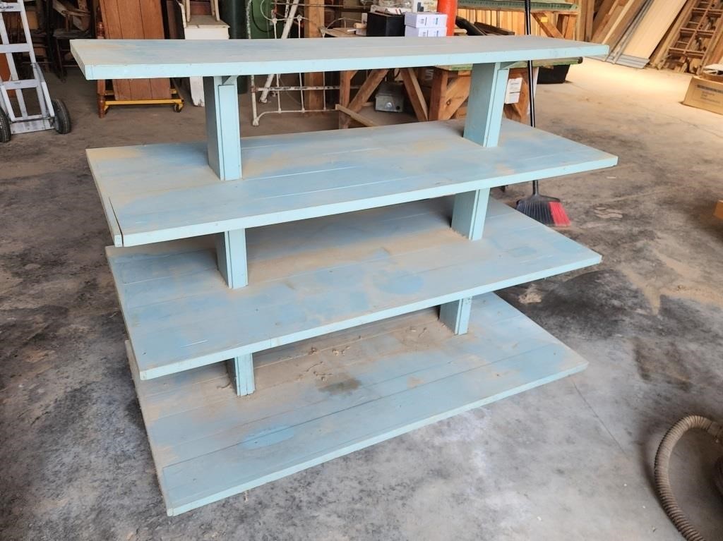 Primitive Wooden General Store Tiered Display Rack